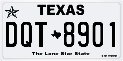TX license plate DQT8901