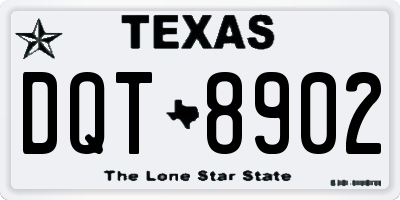 TX license plate DQT8902