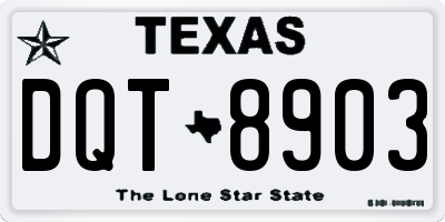 TX license plate DQT8903