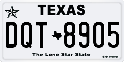 TX license plate DQT8905