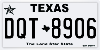 TX license plate DQT8906