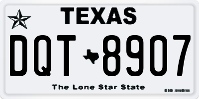 TX license plate DQT8907