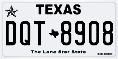 TX license plate DQT8908