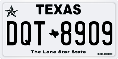 TX license plate DQT8909