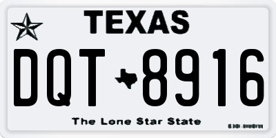 TX license plate DQT8916