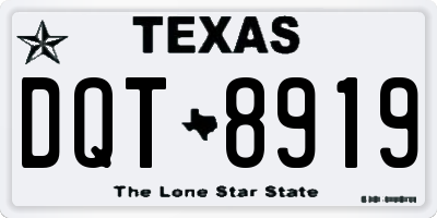 TX license plate DQT8919