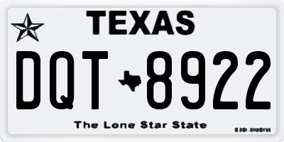 TX license plate DQT8922