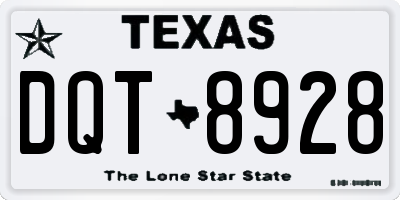 TX license plate DQT8928