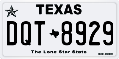 TX license plate DQT8929