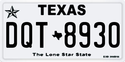 TX license plate DQT8930