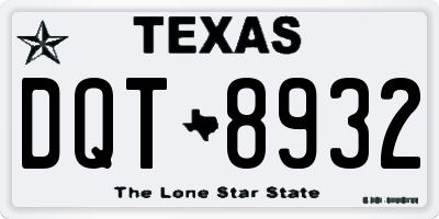 TX license plate DQT8932