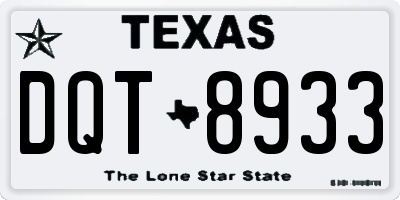 TX license plate DQT8933