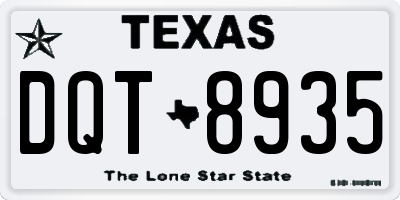 TX license plate DQT8935
