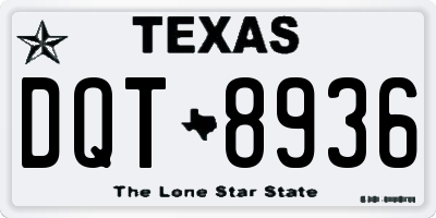TX license plate DQT8936