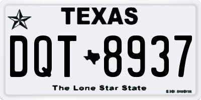 TX license plate DQT8937