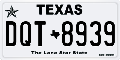 TX license plate DQT8939