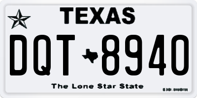 TX license plate DQT8940