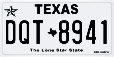 TX license plate DQT8941
