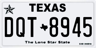 TX license plate DQT8945