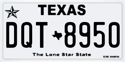 TX license plate DQT8950