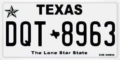 TX license plate DQT8963