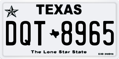 TX license plate DQT8965