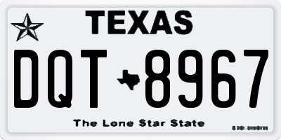 TX license plate DQT8967