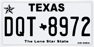 TX license plate DQT8972