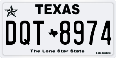 TX license plate DQT8974