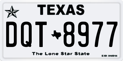 TX license plate DQT8977