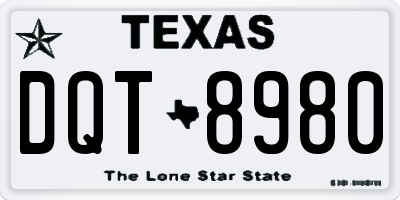 TX license plate DQT8980