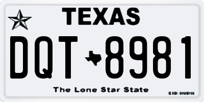 TX license plate DQT8981