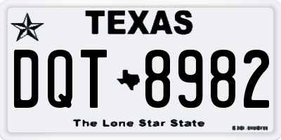 TX license plate DQT8982