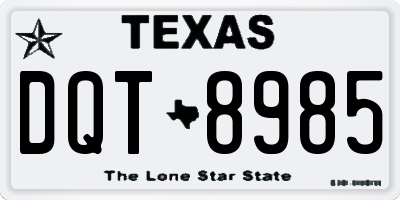 TX license plate DQT8985