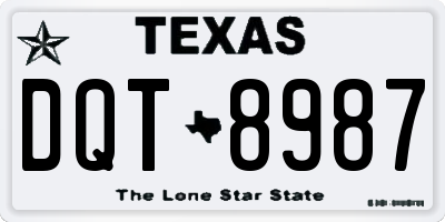TX license plate DQT8987