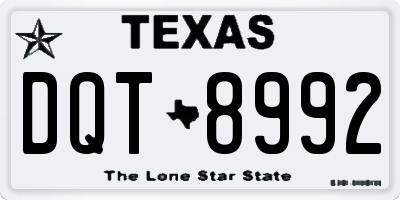 TX license plate DQT8992