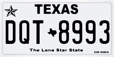 TX license plate DQT8993