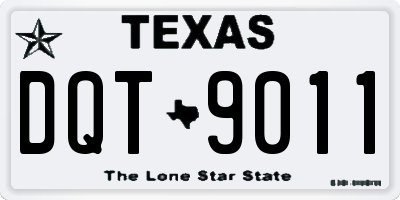 TX license plate DQT9011