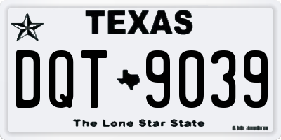 TX license plate DQT9039