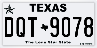 TX license plate DQT9078