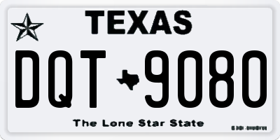 TX license plate DQT9080