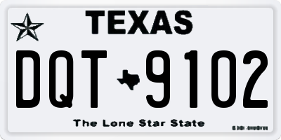 TX license plate DQT9102