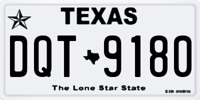 TX license plate DQT9180