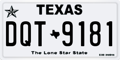 TX license plate DQT9181