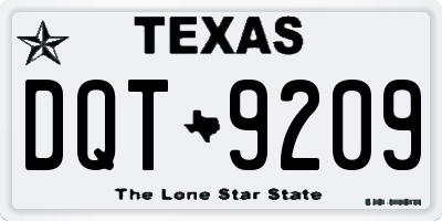 TX license plate DQT9209