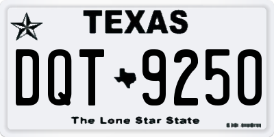 TX license plate DQT9250