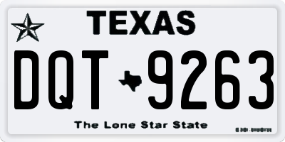 TX license plate DQT9263