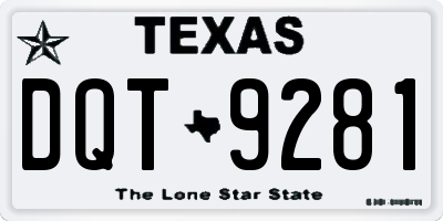 TX license plate DQT9281