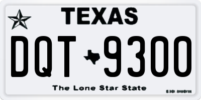 TX license plate DQT9300