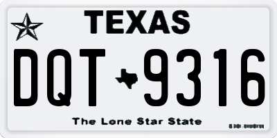 TX license plate DQT9316
